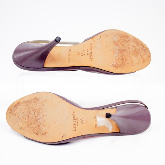Kate Spade New York Hattie Leather Slingback Heels Open Toe Women's Size 9.5 - Picture 9 of 10